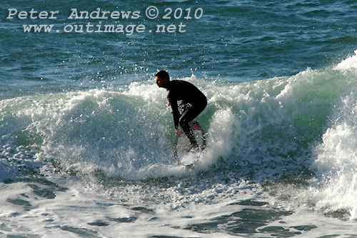 A mid August Saturday morning surf at Location 2, New South Wales Illawarra Coast, Australia. Photo copyright Peter Andrews.