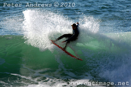 A mid August Saturday morning surf at Location 2, New South Wales Illawarra Coast, Australia. Photo copyright Peter Andrews.