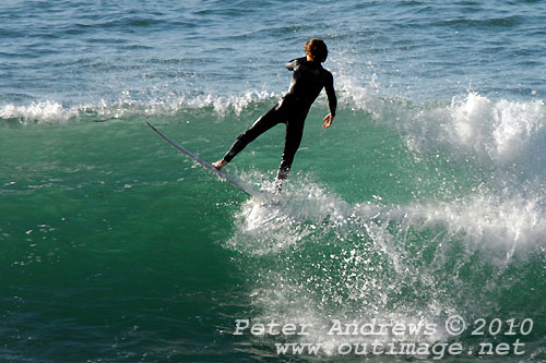 A mid August Saturday morning surf at Location 2, New South Wales Illawarra Coast, Australia. Photo copyright Peter Andrews.