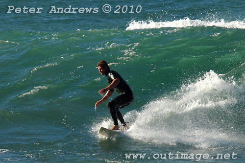 A mid August Saturday morning surf at Location 2, New South Wales Illawarra Coast, Australia. Photo copyright Peter Andrews.