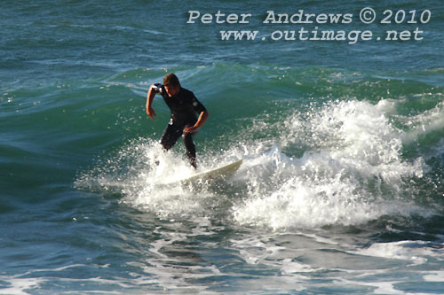 A mid August Saturday morning surf at Location 2, New South Wales Illawarra Coast, Australia. Photo copyright Peter Andrews.