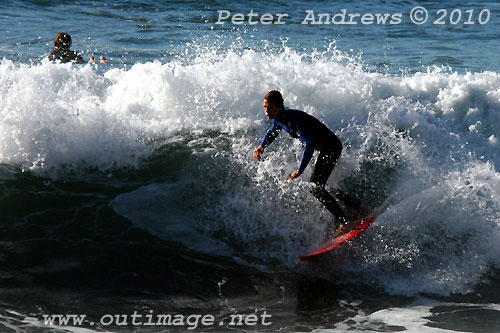 A mid August Saturday morning surf at Location 2, New South Wales Illawarra Coast, Australia. Photo copyright Peter Andrews.