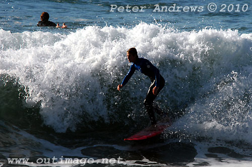 A mid August Saturday morning surf at Location 2, New South Wales Illawarra Coast, Australia. Photo copyright Peter Andrews.