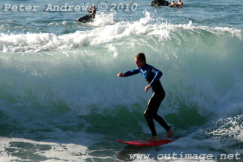 A mid August Saturday morning surf at Location 2, New South Wales Illawarra Coast, Australia. Photo copyright Peter Andrews.