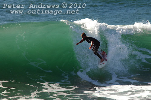 A mid August Saturday morning surf at Location 2, New South Wales Illawarra Coast, Australia. Photo copyright Peter Andrews.