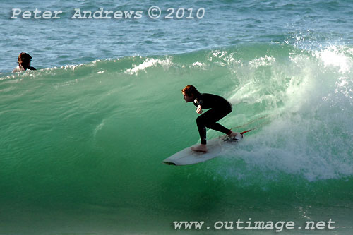 A mid August Saturday morning surf at Location 2, New South Wales Illawarra Coast, Australia. Photo copyright Peter Andrews.