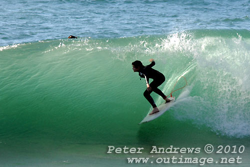 A mid August Saturday morning surf at Location 2, New South Wales Illawarra Coast, Australia. Photo copyright Peter Andrews.