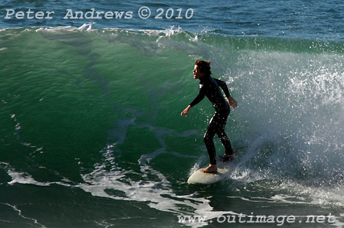 A mid August Saturday morning surf at Location 2, New South Wales Illawarra Coast, Australia. Photo copyright Peter Andrews.