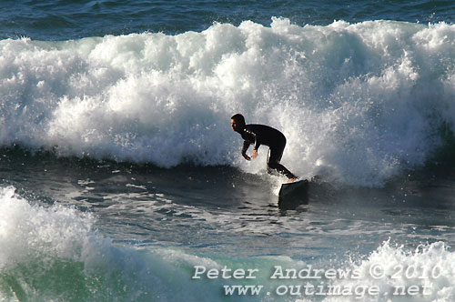 A mid August Saturday morning surf at Location 2, New South Wales Illawarra Coast, Australia. Photo copyright Peter Andrews.