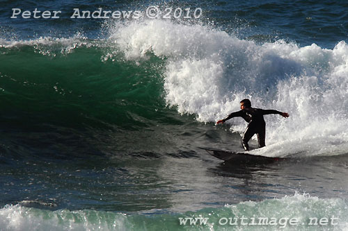 A mid August Saturday morning surf at Location 2, New South Wales Illawarra Coast, Australia. Photo copyright Peter Andrews.