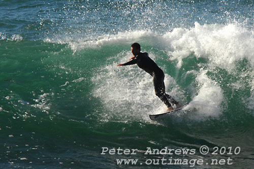 A mid August Saturday morning surf at Location 2, New South Wales Illawarra Coast, Australia. Photo copyright Peter Andrews.