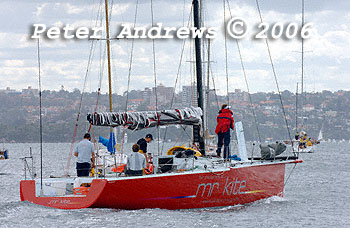 Buckland and Hunn's Mr Kite 40 Mr Kite, leaving the docks of the CYCA for the 2006 Sydney to Gold Coast Yacht Race.