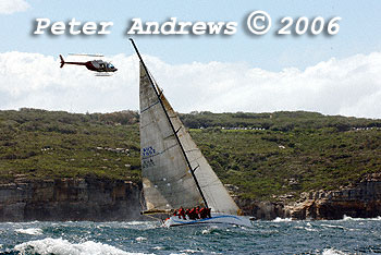 Steven David's Reichel Pugh 60 Wild Joe on its way out of the harbour after the 2006 Sydney to Gold Coast Yacht Race.