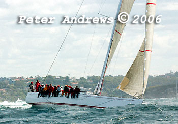 Leslie Green's Swan 601 Ginger, approaching the heads after the start of the 2006 Sydney to Gold Coast Yacht Race.