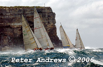 Wild seas at the heads after the start of the 2006 Sydney to Gold Coast Yacht Race.