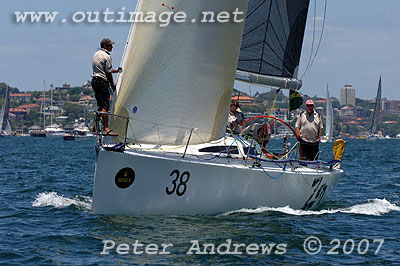 Gordon Ketelbey's Sydney 38 Zen ahead of the start of the 2007 Rolex Sydney Hobart Yacht Race.