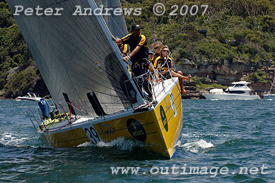 Damian Suckling's Jutson 43 Another Fiasco ahead of the start of the 2007 Rolex Sydney Hobart Yacht Race.