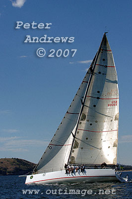 Rosebud fast approaching the mouth of the Derwent River.