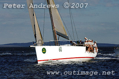 Rosebud working up to the Hobart finishing line, just off Sandy Bay.