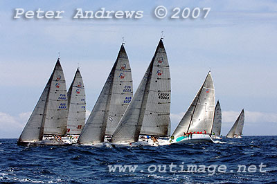 The Farr 40 fleet just after the start of Race 2.