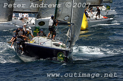 Lang Walker's Kokomo hanging onto third place until the finish seen here approaching the top mark.