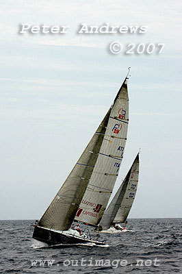 Mascalzone Latino leaping out of the water and Estate Master working up to the top mark.