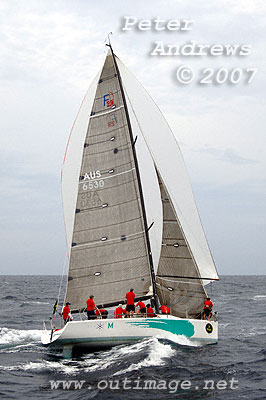 Michael Blumentals' Quantum Leap under spinnaker after rounding the top mark.