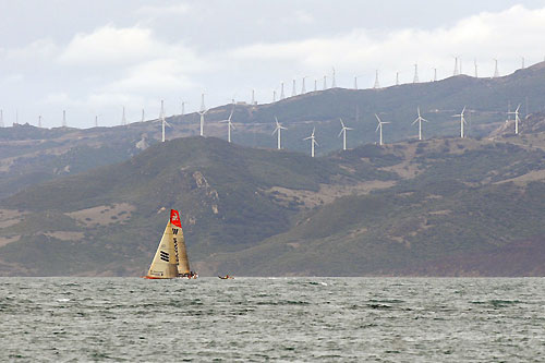 Ericsson 4 heads into the Gibraltor strait during leg 1 of the Volvo Ocean Race. Photo copyright Dave Kneale - Volvo Ocean Race.