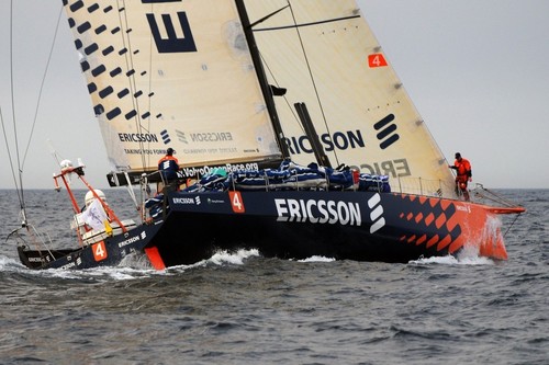 Ericsson 4 heads into the Gibraltor strait during leg 1 of the Volvo Ocean Race. Photo copyright Dave Kneale - Volvo Ocean Race - Volvo Ocean Race.