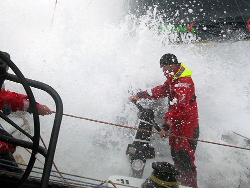 Freddie Shanks grinding in rough conditions as Green Dragon head towards Cape Town, on leg 1 of the Volvo Ocean Race. Photo copyright Guo Chuan - Green Dragon Racing - Volvo Ocean Race. 