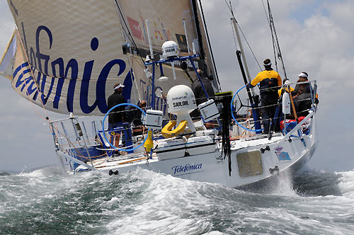 Telefonica Blue arrive in Cape Town in fifth place on leg 1 of the Volvo Ocean Race 2008-09. Photo copyright Dave Kneale - Volvo Ocean Race. 