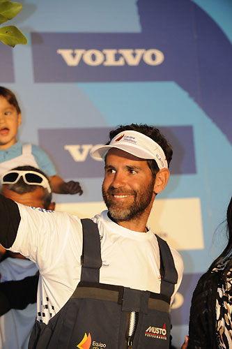 Skipper Fernanda Echavarri of Telefonica Black. Photo copyright Rick Tomlinson - Volvo Ocean Race. 