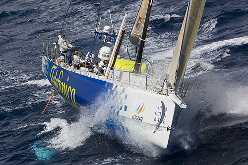 Telefonica Blue training off Alicante. Photo copyright Maria Muina - Equipo Telefonica.