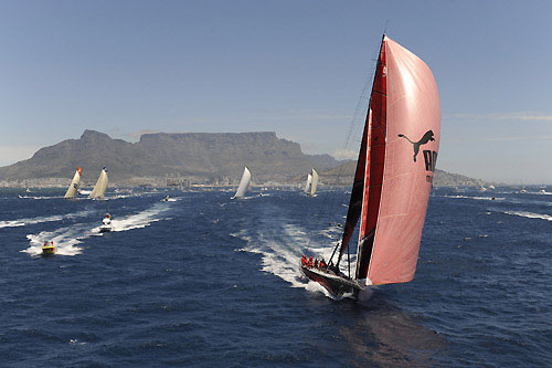 PUMA Ocean Racing power away from the start of leg 2 of the Volvo Ocean Race from Cape Town, South Africa to Cochin, India. Photo copyright Rick Tomlinson / Volvo Ocean Race.