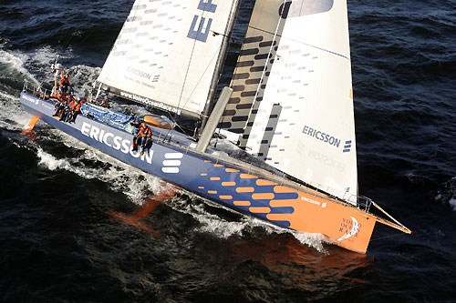 Ericsson 3 at the start of leg 2 of the Volvo Ocean Race from Cape Town, South Africa to Cochin, India. Photo copyright Rick Tomlinson / Volvo Ocean Race.