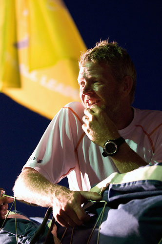 Tony Mutter from New Zealand. Ericsson 4, Skippered by Torben Grael, arrive in Cochin, India, to win the second leg of the Volvo Ocean Race 2008-09. Photo copyright Dave Kneale / Volvo Ocean Race.