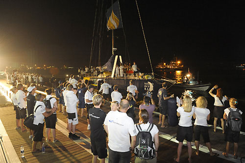 Dockside in Cochin, India. Team Russia, skippered by Andreas Hanakamp from Austria, finishes leg 2 of the Volvo Ocean Race, from Cape Town, South Africa to Cochin India. The boat crossed the finish line 13:23:30 GMT. Photo copyright Rick Tomlinson / Volvo Ocean Race.