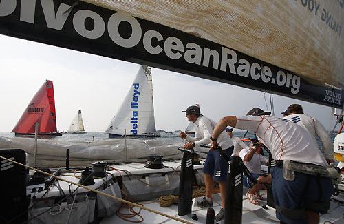 Close reaching onboard Ericsson 4 at the start of leg 3 of the Volvo Ocean Race. Photo © Guy Salter / Ericsson 4 / Volvo Ocean Race.