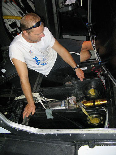 The Dutch / Irish entry in the Volvo Ocean Race, Team Delta Lloyd has suffered damage to the port side carbon structure around the keel ram. The boat was half way across the Bay of Bengal when the damage occurred at 19:30 local time (12:00 GMT). Photo copyright Sander Pluijm / Team Delta Lloyd / Volvo Ocean Race.