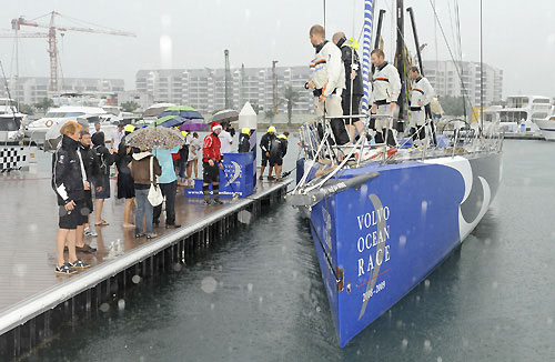 Delta Lloyd, skippered by Roberto Bermudez (ESP) takes eigth place on leg 3 of the Volvo Ocean Race from India to Singapore, crossing the finish line at 20:07:05 GMT. Photo copyright Rick Tomlinson / Volvo Ocean Race.