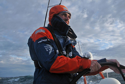 Stuart Bannatyne driving Ericsson 4, on leg 4 of the Volvo Ocean Race, from Singapore to Qingdao, China. Photo copyright Guy Salter / Ericsson 4 / Volvo Ocean Race.