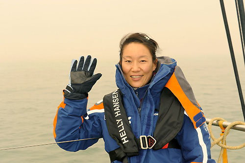 Chinese Olympic Gold Medalist Yin Jian, onboard Ericsson 4, Qingdao - China. Inport Race Day. Photo copyright Rick Tomlinson / Volvo Ocean Race.