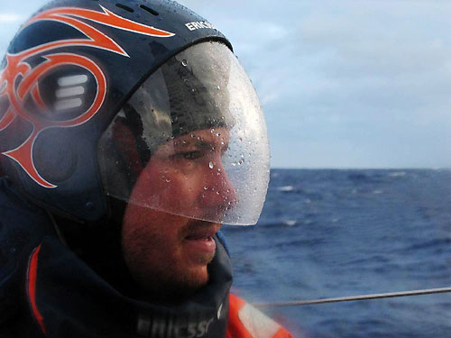 Martin Stromberg, sailmaker and trimmer for Ericsson 3, on leg 5 of the Volvo Ocean Race. Photo copyright Gustav Morin / Ericsson 3 / Volvo Ocean Race.