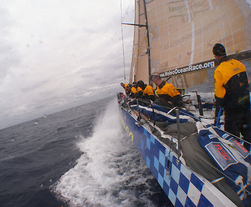 Telefonica Blue, on leg 5 of the Volvo Ocean Race, from Qingdao to Rio de Janeiro. Photo copyright Gabriele Olivo / Telefonica Blue / Volvo Ocean Race.