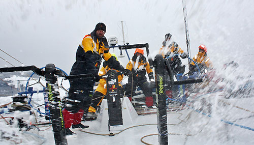 Onboard Telefonica Blue in the Southern Ocean, on leg 5 of the Volvo Ocean Race, from Qingdao to Rio de Janeiro. Photo copyright Gabriele Olivo / Telefonica Blue / Volvo Ocean Race.
