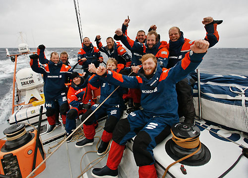 Magnus Olsson and his team of Nordic sailors onboard Ericsson 3 rounded the legendary Cape Horn at 12:22 GMT today in pole position and in daylight, gaining maximum points at the scoring gate. Photo copyright Gustav Morin / Ericsson 3 / Volvo Ocean Race.