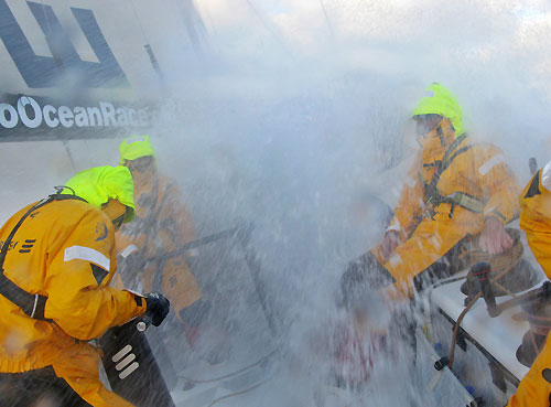 Ericsson 4, earlier in rough weather on their approach to Cape Horn, on leg 5 of the Volvo Ocean Race, from Qingdao to Rio de Janeiro. Photo copyright Guy Salter / Ericsson 4 / Volvo Ocean Race.