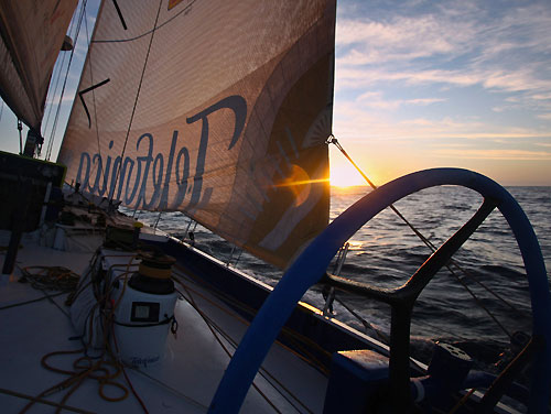 Onboard Telefonica Blue, on leg 5 of the Volvo Ocean Race, from Qingdao to Rio de Janeiro. Photo copyright Gabriele Olivo / Telefonica Blue / Volvo Ocean Race.