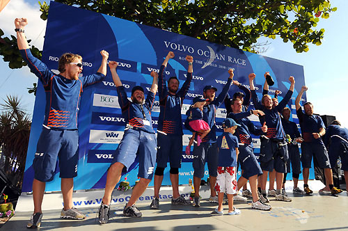 Ericsson 3, skippered by Magnus Olsson (SWE) finish first into Rio de Janeiro on leg 5 of the Volvo Ocean Race, crossing the line at 10:37:57 GMT 26/03/09, after 41 days at sea. Photo copyright Dave Kneale / Volvo Ocean Race.
