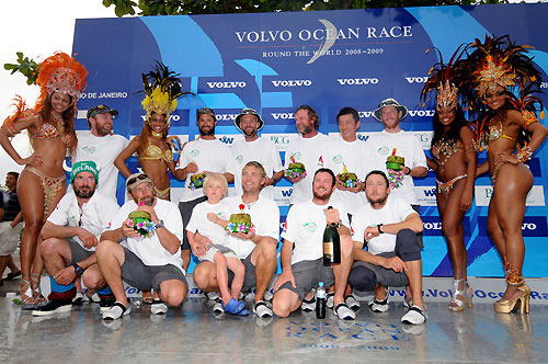 Green Dragon, skippered by Ian Walker (GBR) finish fourth into Rio de Janeiro on leg 5 of the Volvo Ocean Race, crossing the line at 18:59:40 GMT 28/03/09. Photo copyright Dave Kneale / Volvo Ocean Race.